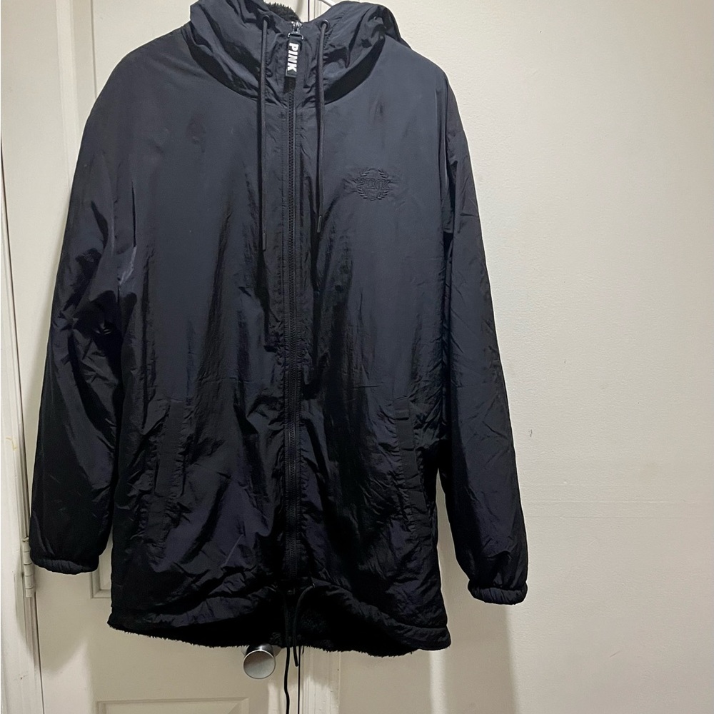 PINK Victoria’s Secret anorak Sherpa lined long coat with hoodie - Picture 13 of 16